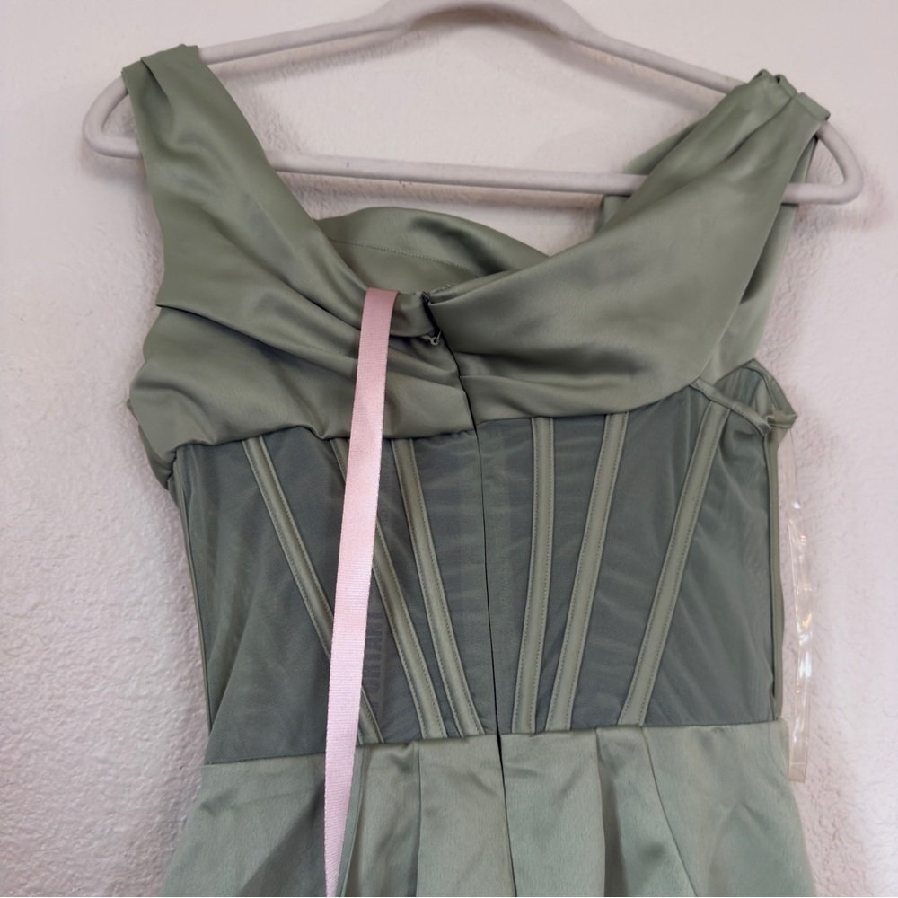 House of CB Lulu Corset On-Shoulder Satin Midi Dress size S - Picture 15 of 16